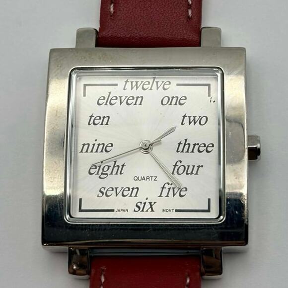 Red & Silver Square Watch - Picture 3 of 5